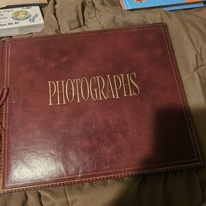 Vintage Black And White Photo Album Family Leather Burgandy